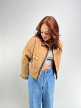 Load image into Gallery viewer, Carhartt Style Vintage 90s Cropped Jacket - Brown 90s Carhartt Canvas Workwear Bomber Jacket
