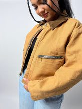 Load image into Gallery viewer, Carhartt Style Vintage 90s Cropped Jacket - Brown 90s Carhartt Canvas Workwear Bomber Jacket
