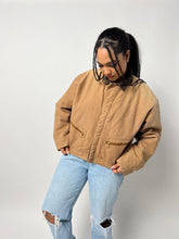 Load image into Gallery viewer, Carhartt Style Vintage 90s Cropped Jacket - Brown 90s Carhartt Canvas Workwear Bomber Jacket
