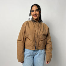 Load image into Gallery viewer, Carhartt Style Vintage 90s Cropped Jacket - Brown 90s Carhartt Canvas Workwear Bomber Jacket
