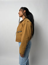 Load image into Gallery viewer, Carhartt Style Vintage 90s Cropped Jacket - Brown 90s Carhartt Canvas Workwear Bomber Jacket
