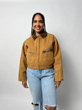 Load image into Gallery viewer, Carhartt Style Vintage 90s Cropped Jacket - Brown 90s Carhartt Canvas Workwear Bomber Jacket
