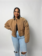 Load image into Gallery viewer, Carhartt Style Vintage 90s Cropped Jacket - Brown 90s Carhartt Canvas Workwear Bomber Jacket
