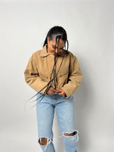 Load image into Gallery viewer, Carhartt Style Vintage 90s Cropped Jacket - Brown 90s Carhartt Canvas Workwear Bomber Jacket
