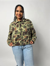 Load image into Gallery viewer, Hunting Jacket Vintage 90s Cropped Camo Print Canvas Jacket - Brown 90s Carhartt Style Canvas Workwear Bomber Jacket
