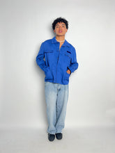 Load image into Gallery viewer, Cotton Chore French Workwear Jacket Vintage Blue Sun Fade Artist Coat
