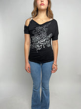 Load image into Gallery viewer, Y2k Women&#39;s Top, 2000s Rhinestone Shirt
