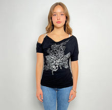 Load image into Gallery viewer, Y2k Women&#39;s Top, 2000s Rhinestone Shirt
