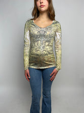 Load image into Gallery viewer, Y2k Women&#39;s Top, 2000s Rhinestone Shirt
