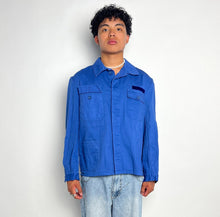 Load image into Gallery viewer, Cotton Chore French Workwear Jacket Vintage Blue Sun Fade Artist Coat
